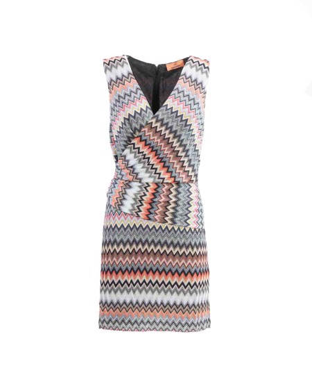 Shop MISSONI  Abito: Missoni mini-abito con scollatura a V in cotone e viscosa zig zag.
Mini-abito senza maniche.
Scollatura a V.
Lavorazione Raschel zig zag.
Abito in cotone e viscosa.
Composizione: 60%Cotone, 40%Viscosa.
Fodera: 82%Poliestere, 18%Elastan.
Fabbricato in Italia.. DS24SG1L BR00UM-SM96P SCURO